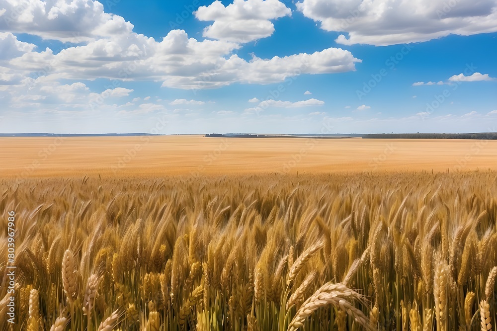 Golden Wheat Fields A Summer Landscape of Agriculture and Cereal Crops, Countryside Beauty Rolling Fields of Barley and Wheat under a Summer Sky, Agricultural Landscape Yellow and Green Fields of Whea