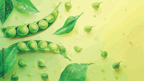 Tasty fresh peas on color background Vector style vector
