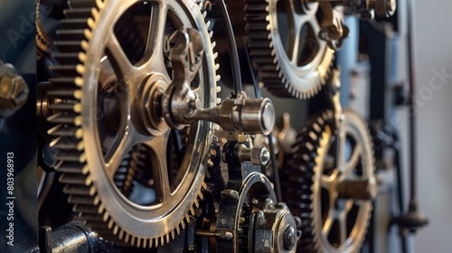 Detailed view of a classic steam engine's pistons and gears, showcasing the mechanical parts that powered the industrial revolution.
