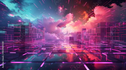 Abstract background in digital format, ideal for depicting a wide range of applications, including network capabilities, technological processes, digital storage, science, education