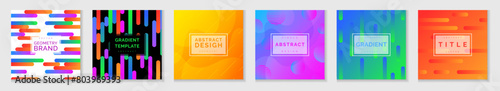 Pattern background. Graphic poster, music motion cover minimal dynamic vibrant forms. Book brand cover, notebook template, title card, social media post. Vector set material garish business backdrop