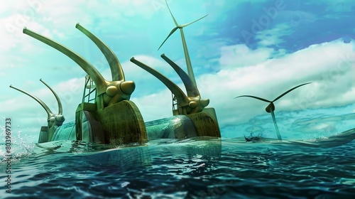 Marine and Ocean Energy: Pictures of tidal energy, wave energy projects, and ocean thermal energy conversion. 