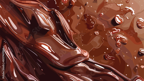Tasty melted chocolate closeup Vector style vector © Noman