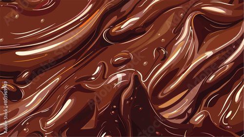 Tasty melted chocolate closeup Vector style vector