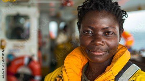 Portrait of empowered female maritime professional at work. © Дмитрий Симаков