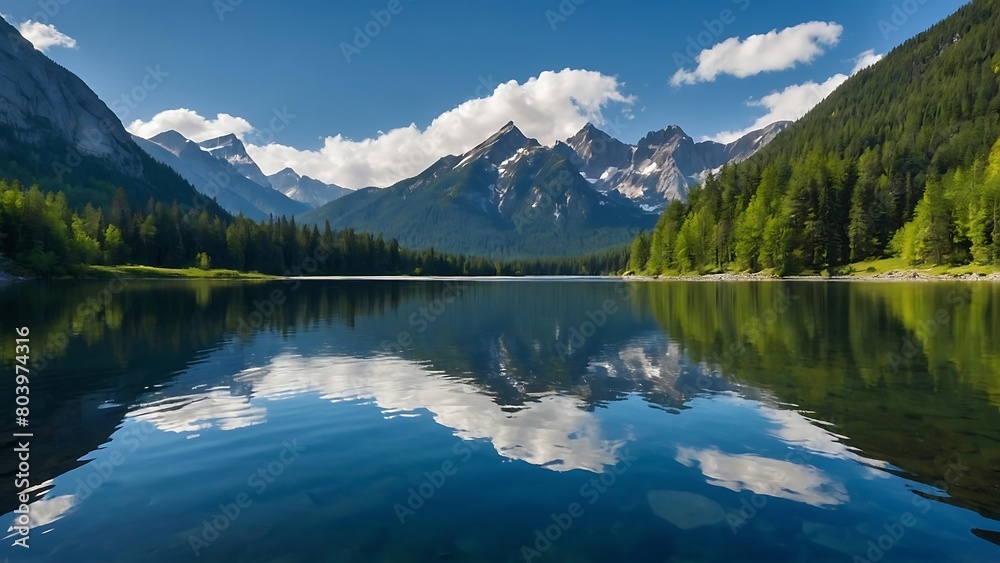 lake in the mountains Mountain Serenity Reflective Lake Vista