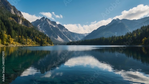 lake louise banff national park Mountain Serenity Reflective Lake Vista © Dove
