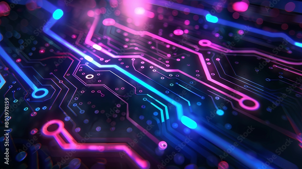 Blue and purple circuit technology background Blue and purple circuit technology background