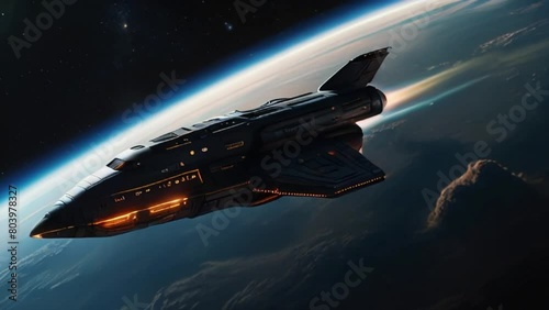 Wallpaper Mural Rocket in space, spaceship in outer space outside the atmosphere of earth generative AI Torontodigital.ca