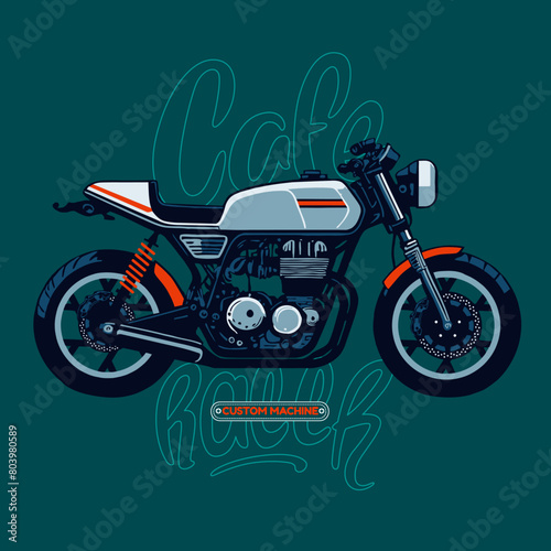 classic motorbike clipart collection, vector illustration