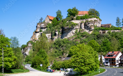 View of Pottenstein Castle in Franconian Switzerland in Bavaria, Germany