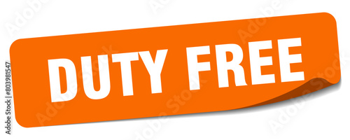 duty free sticker. duty free label