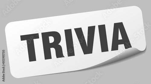 trivia sticker. trivia label