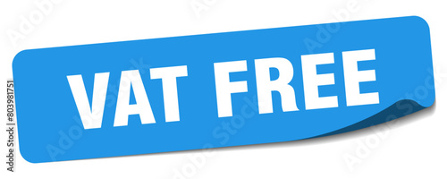 vat free sticker. vat free label