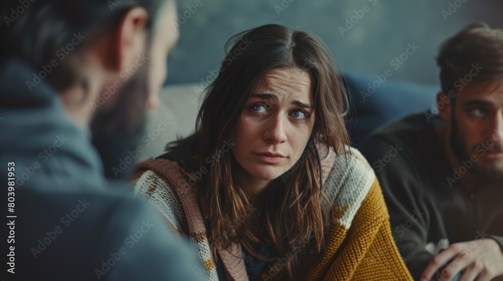 A Psychotherapy session with Addicted Men and women. Anxiety, Disorder, Loneliness, Illness, Depression, Stress, Alcohol and Drug Addiction concepts A Psychotherapy session with Addicted Men and women. Anxiety, Disorder, Loneliness, Illness, Depression, Stress, Alcohol and Drug Addiction concepts