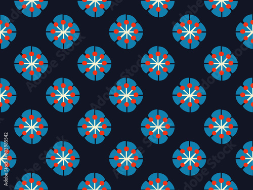 Elegant pattern small blue flower motif seamless classic blue floral background. Cute colorful flowers modern Japanese style fabric design textile swatch ladies dress, shirt, scarf allover print block