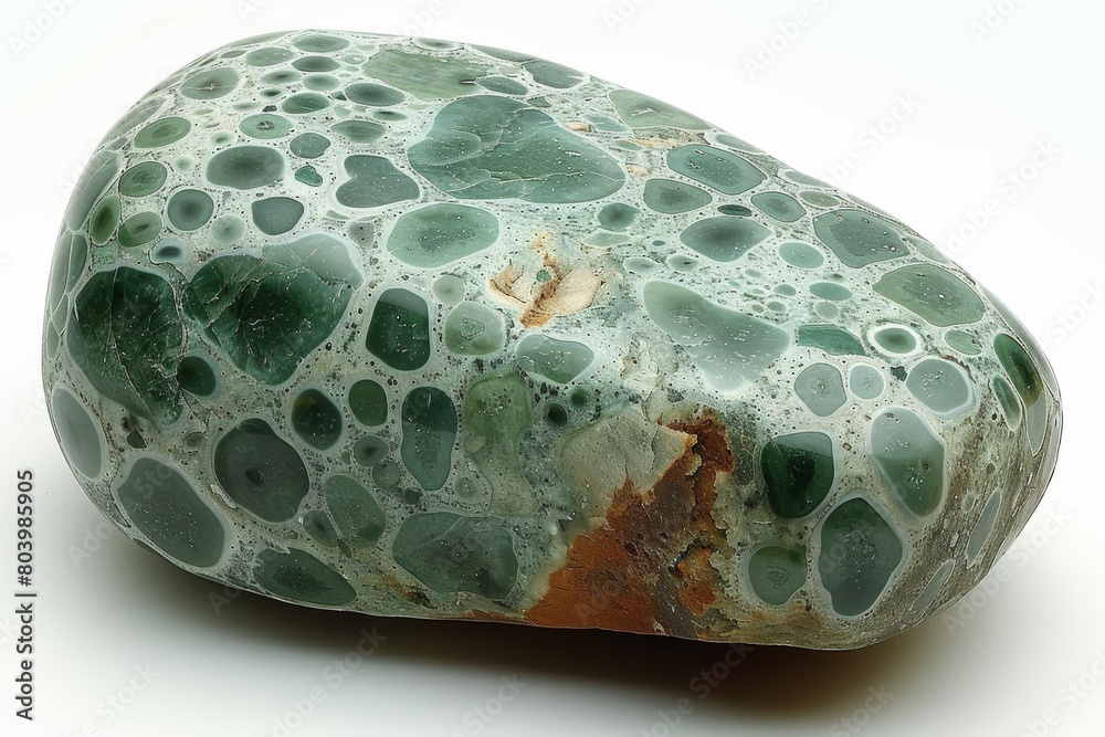 Close-up.Chrysoprase on a white background Close-up.Chrysoprase on a white background