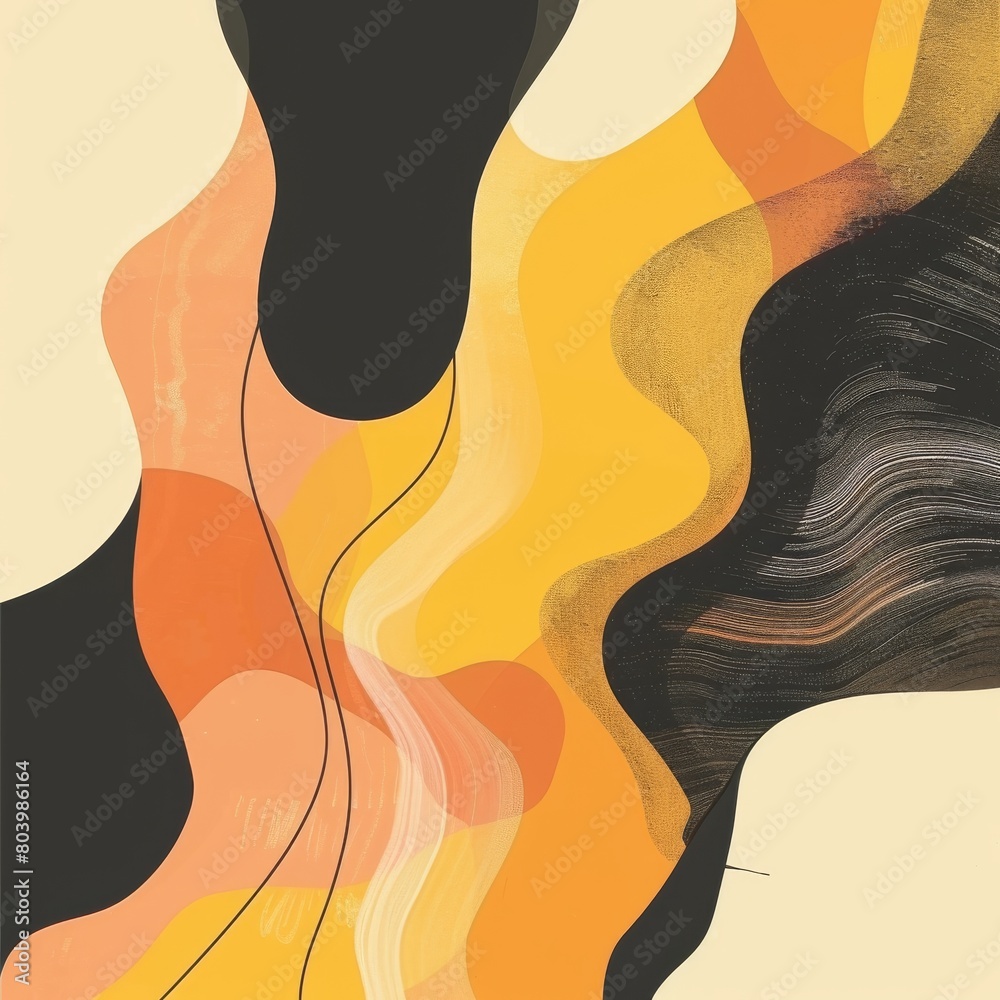 Hand-Drawn Illustration of Organic Shapes and Fluid Lines in Sunshine Yellow and Peach Fuzz
Hand-Drawn Illustration of Organic Shapes and Fluid Lines in Sunshine Yellow and Peach Fuzz