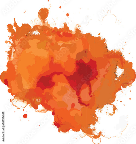 Rich Brown Red Watercolor Texture Decal Vector.