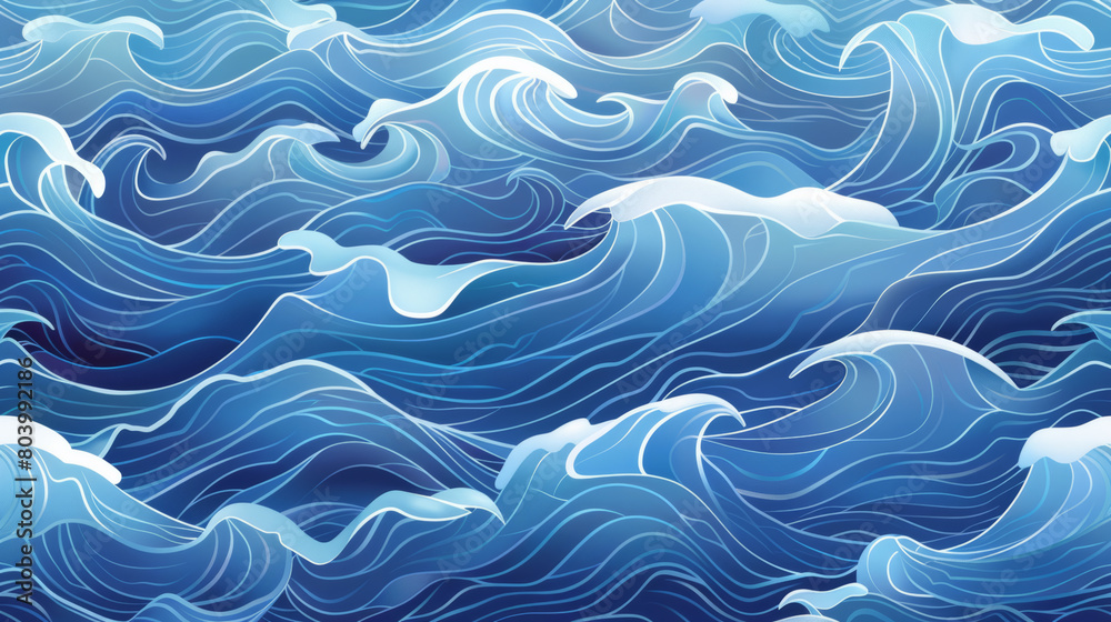 Seamless pattern background with ocean waves. Seamless pattern background with ocean waves.