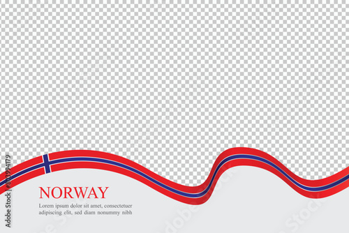 Norway flag ribbon vector 