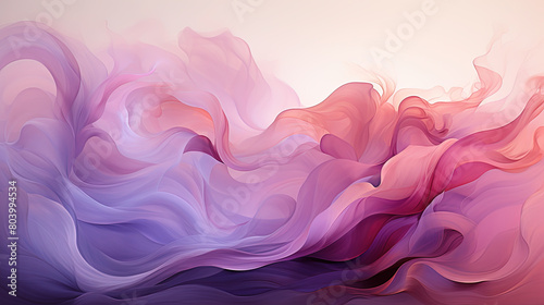 Contemporary Art of White and Purple Brush Stroke Wavy Banner Background