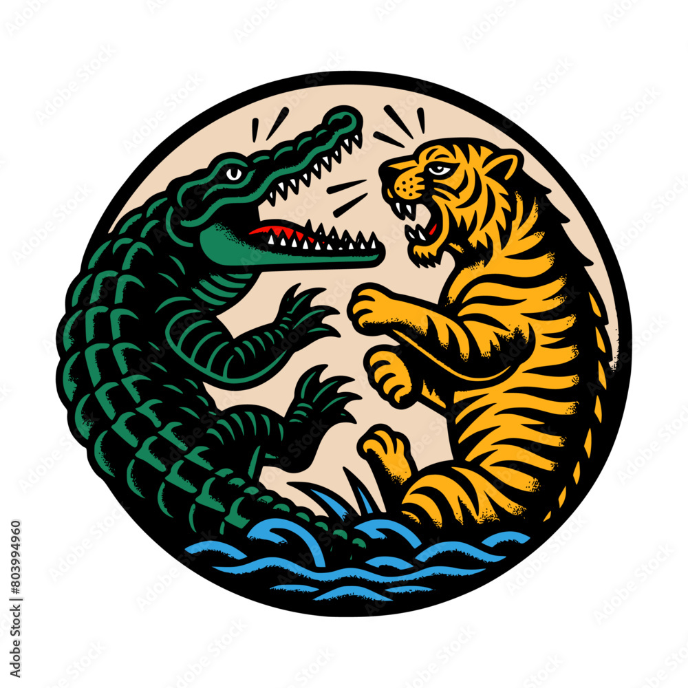 CROCODILE FIGHT TIGER TRADITIONAL CROCODILE FIGHT TIGER TRADITIONAL