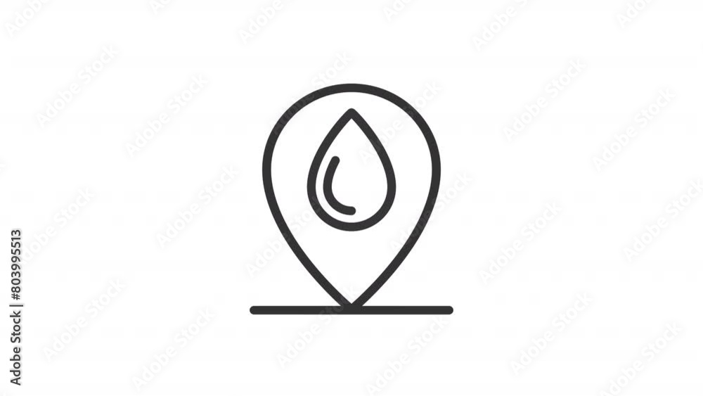 Hydrological map line animation. Hydrogeology animated icon. Water sign increasing. Geo position. Black illustration on white background. HD video with alpha channel. Motion graphic Hydrological map line animation. Hydrogeology animated icon. Water sign increasing. Geo position. Black illustration on white background. HD video with alpha channel. Motion graphic