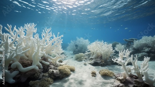 A field where white corals grow