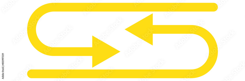 Yellow long arrow to the left. Straight long arrow, left thin line, yellow cursor, horizontal element, thick pointer vector icon isolated Yellow long arrow to the left. Straight long arrow, left thin line, yellow cursor, horizontal element, thick pointer vector icon isolated