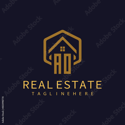 AO initial monogram logo for real estate design.