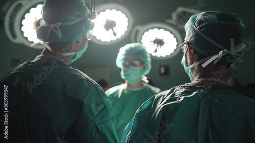 Healthcare professionals gathered in a hospital room, attentively listening to a female and male doctor's presentation on the latest medical advancements.