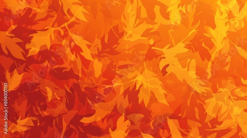Bright autumn leaves pattern in vibrant orange and yellow.
