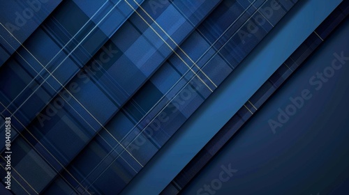Abstract diagonal plaid design in blue and darker blue. photo