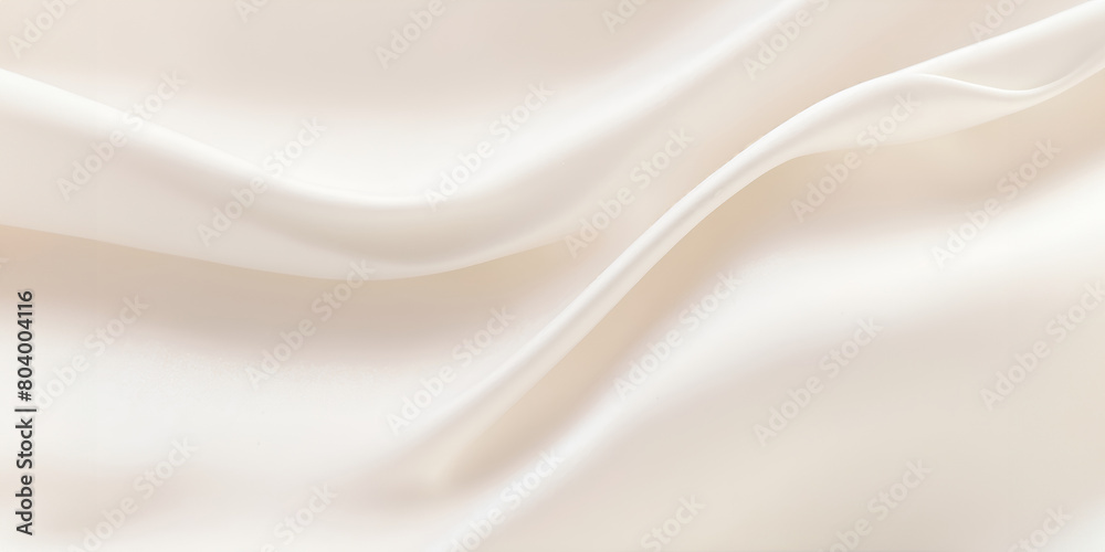 A white fabric with a pattern of waves. The fabric is smooth and silky. The waves are gentle and flowing, giving the fabric a sense of calmness and serenity