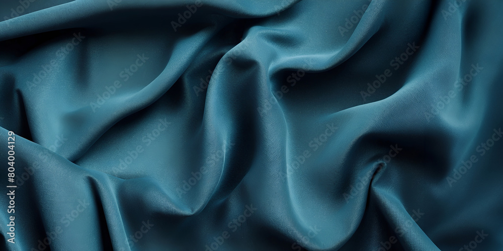 Obraz premium A blue fabric with a wavy texture. The fabric is blue and has a shiny appearance