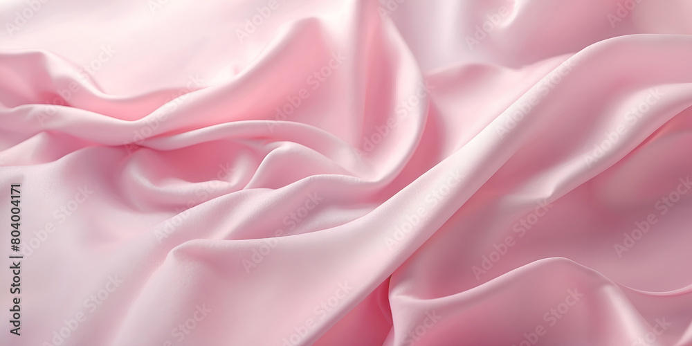 A pink fabric with a smooth texture. The fabric is soft and has a luxurious feel. The color of the fabric is a deep shade of pink, which gives it a romantic and elegant appearance