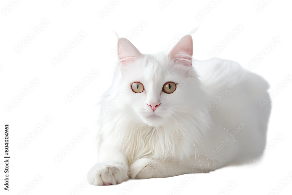 Graceful Angora Companion on Transparent Background