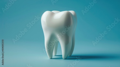 Detailed image of a tooth on a blue backdrop. Ideal for dental and healthcare concepts