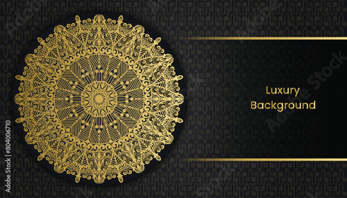 Decorative golden floral ornamental mandala design background. Arabesque style greeting and invitation card. Decoration, Decorative, Ornament, Ornamental, India, Indian, invitation, Wedding, 