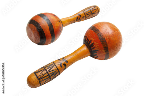 Rustic Percussion Instruments on Transparent Background