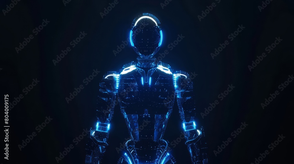 Holographic blue futuristic technology particle background Holographic blue futuristic technology particle background