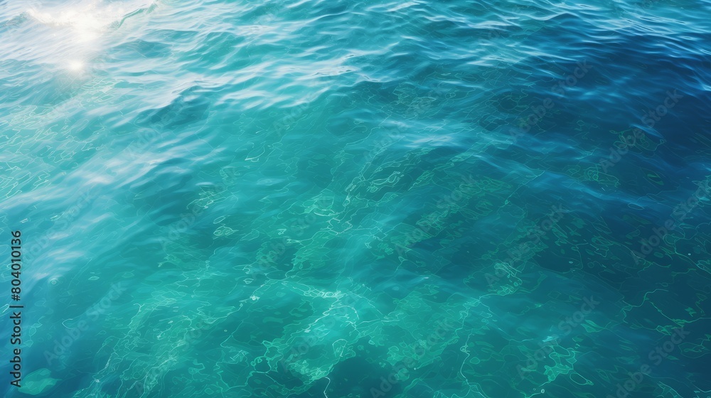 The bluegreen surface of the ocean