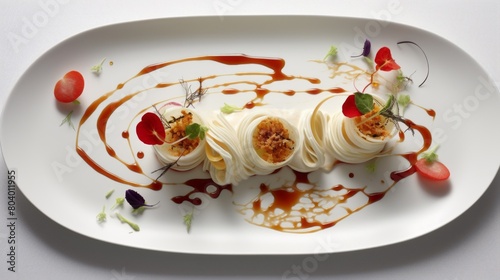Culinary delight on a white plate