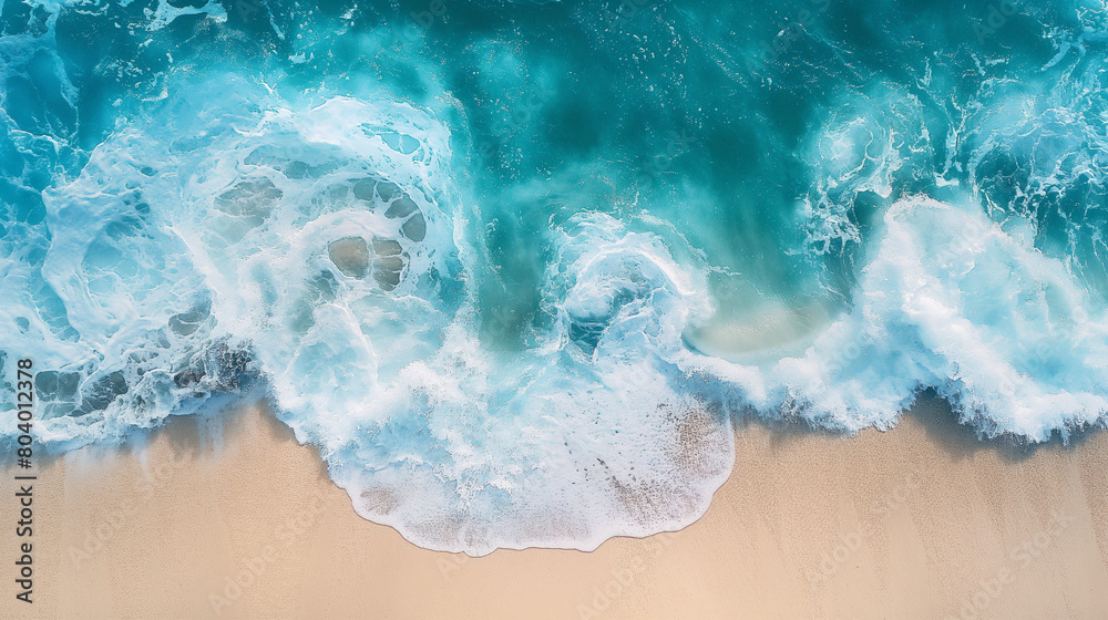 Beach and waves from top view. Turquoise water background from top view. Summer seascape from air. Top view from drone. Travel concept and idea. Beach and waves from top view. Turquoise water background from top view. Summer seascape from air. Top view from drone. Travel concept and idea.