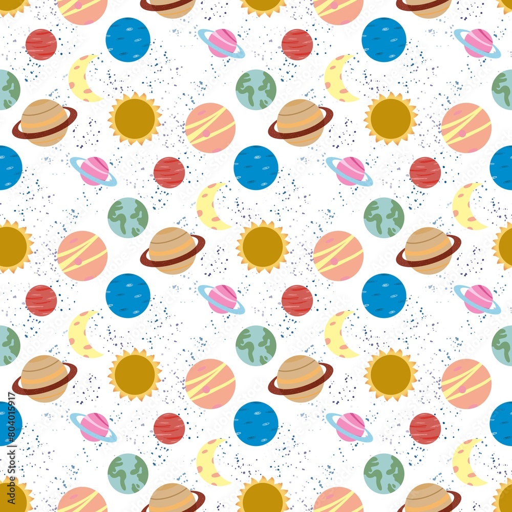 seamless pattern with planet