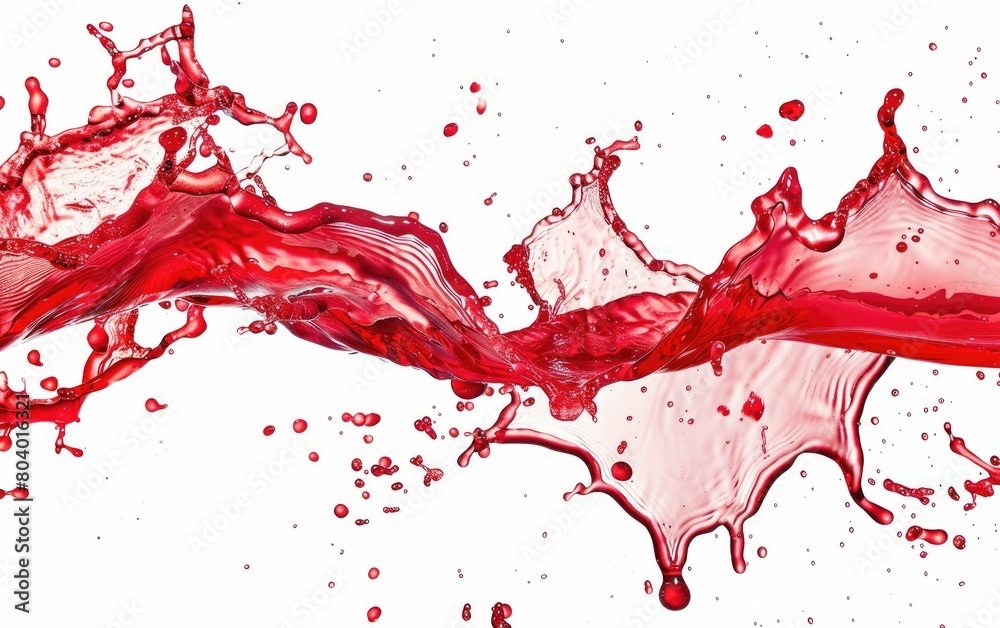 A dynamic splash of vibrant red liquid frozen in motion A dynamic splash of vibrant red liquid frozen in motion