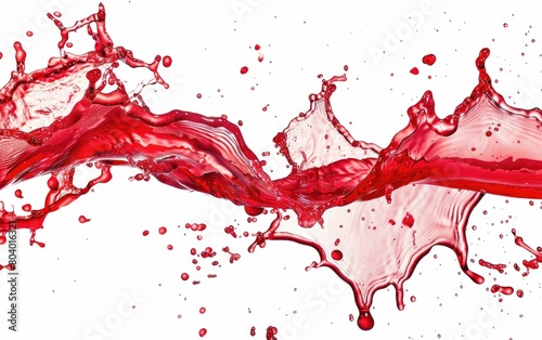 A dynamic splash of vibrant red liquid frozen in motion