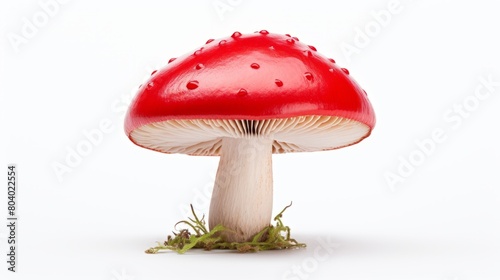 A red mushroom on a white background