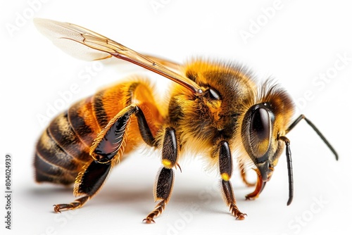 Honeybee insect isolated on White background in isolated white background. Generative Ai